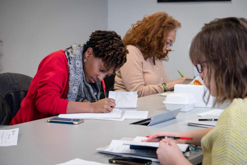 Writers participate in a free GrubStreet workshop held at the Boston Public Library in 2018. (Courtesy GrubStreet)
