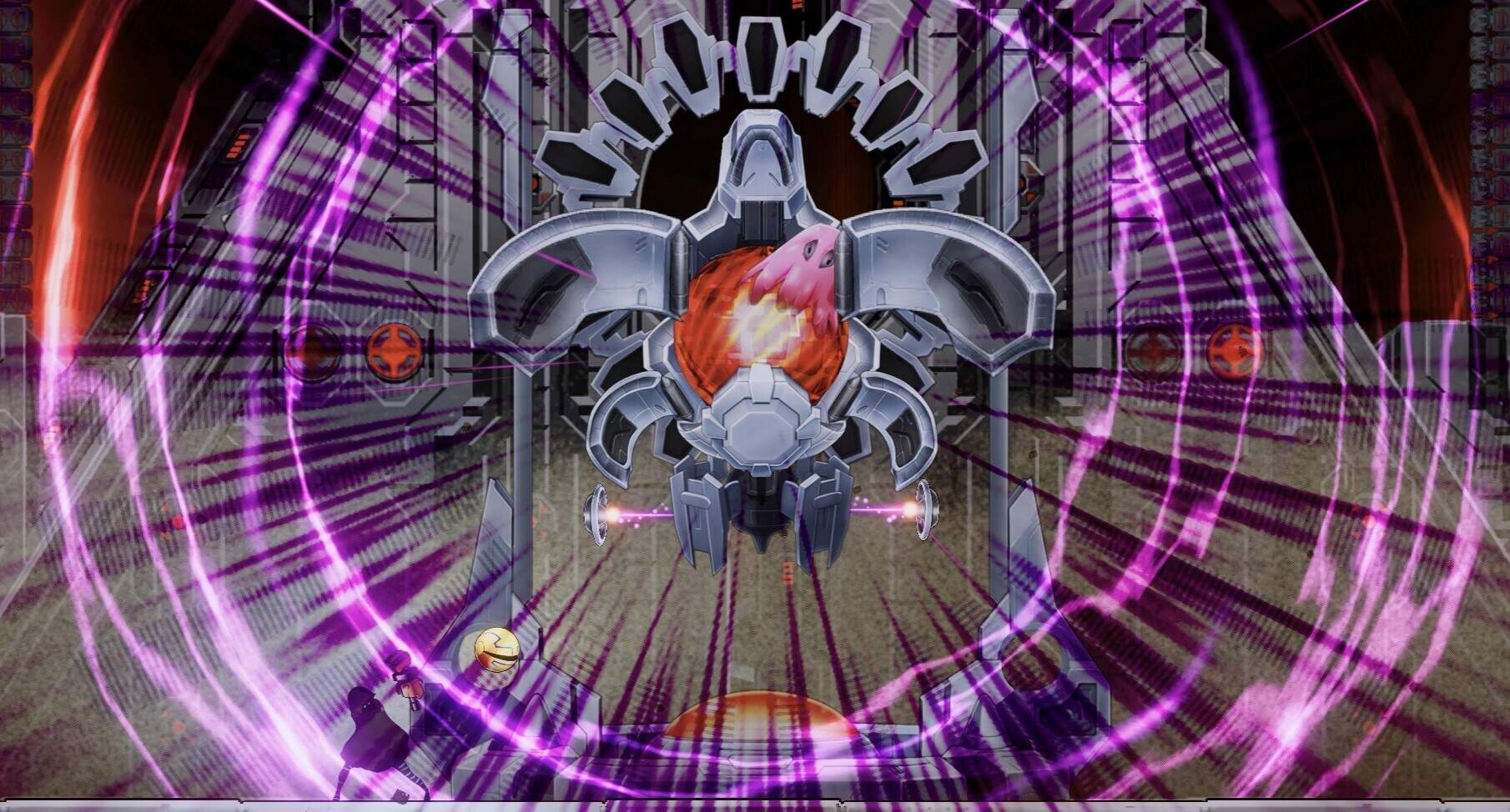 One of the four ghosts from "Pac-Man," reimagined as a mechanical boss. (Courtesy of Bandai Namco)