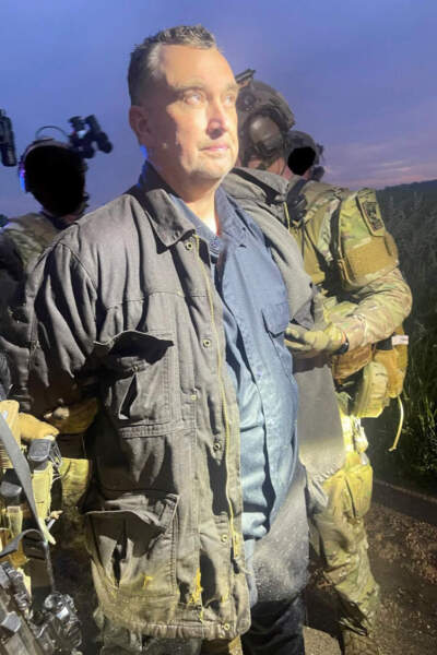 This photo made available by the Ramsey County Sheriff's Office shows Vance Luther Boelter, the man accused of assassinating the top Democrat in the Minnesota House, as he was arrested late Sunday, June 15, 2025. (Ramsey County Sheriff's Office via AP)