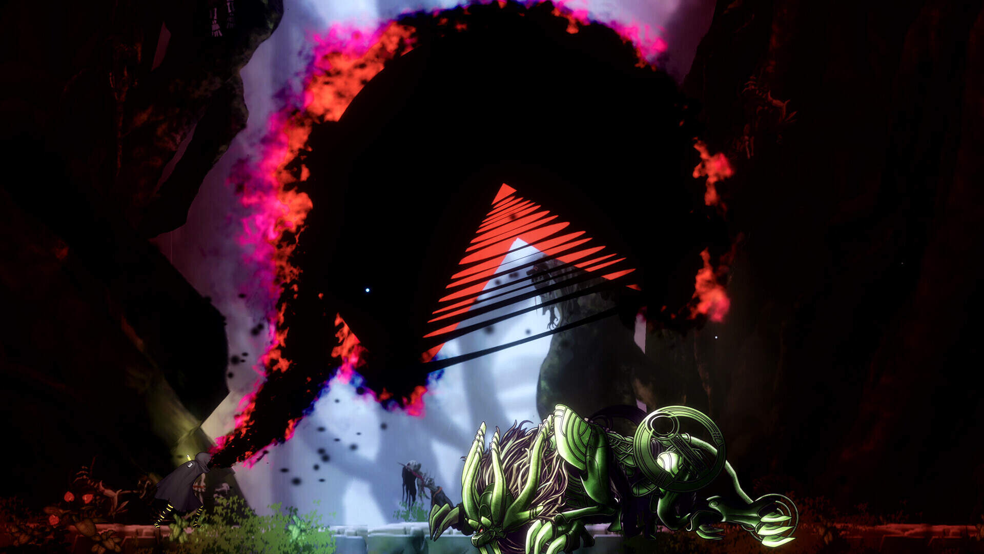 Your companion, PUCK, transforms into a giant maw to ingest a fallen enemy. (Courtesy of Bandai Namco)