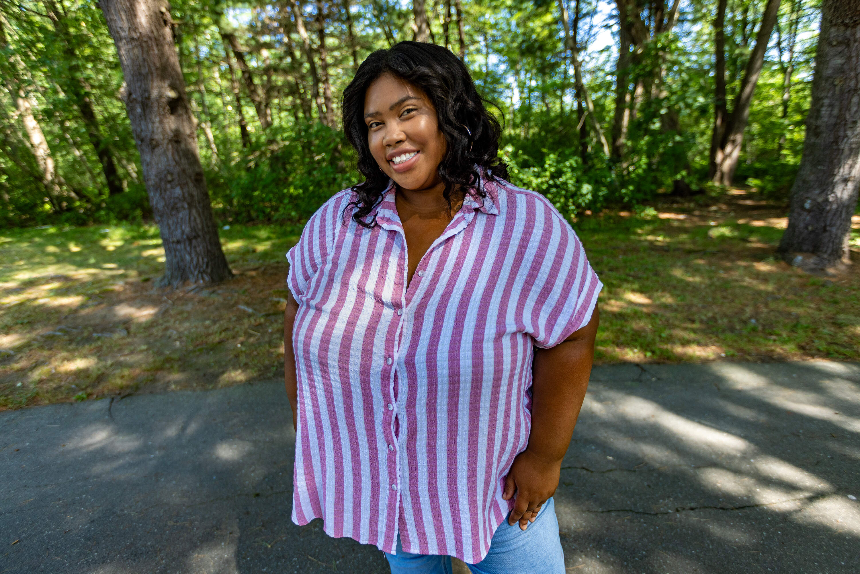 Alisha Hines graduated from an eight-week program in biomanufacturing and life sciences earning what's known as a "microcredential." (Jesse Costa/WBUR)