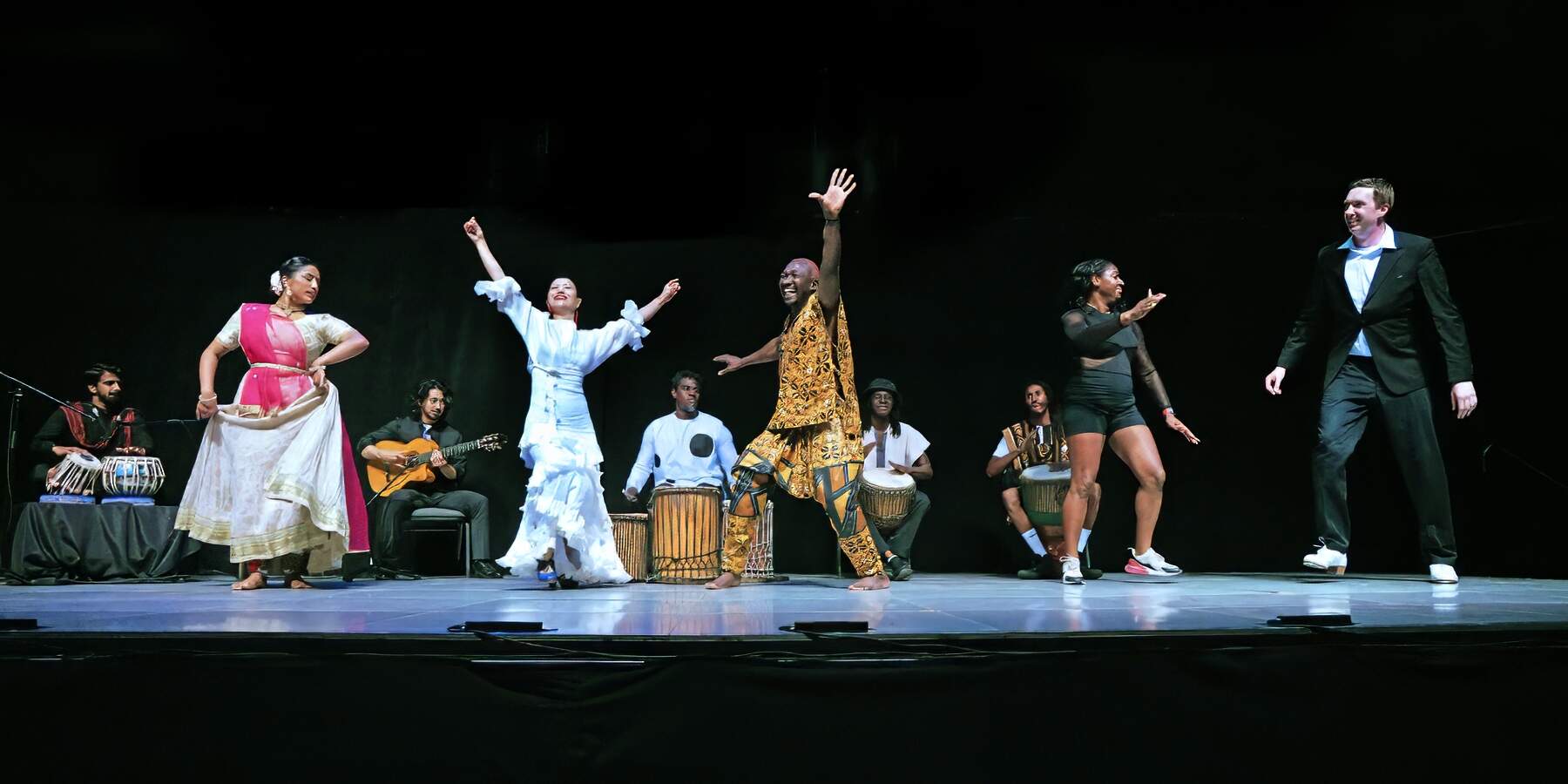Ensemble dancers and musicians perform at Feet Keep the Beat Festival in 2024. (Courtesy Joni Lohr)