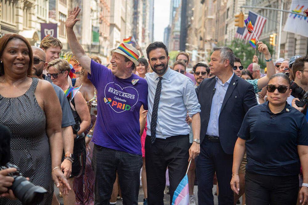 New York City mayoral candidate Zohran Mamdani attending the New York City Pride March on June 29.