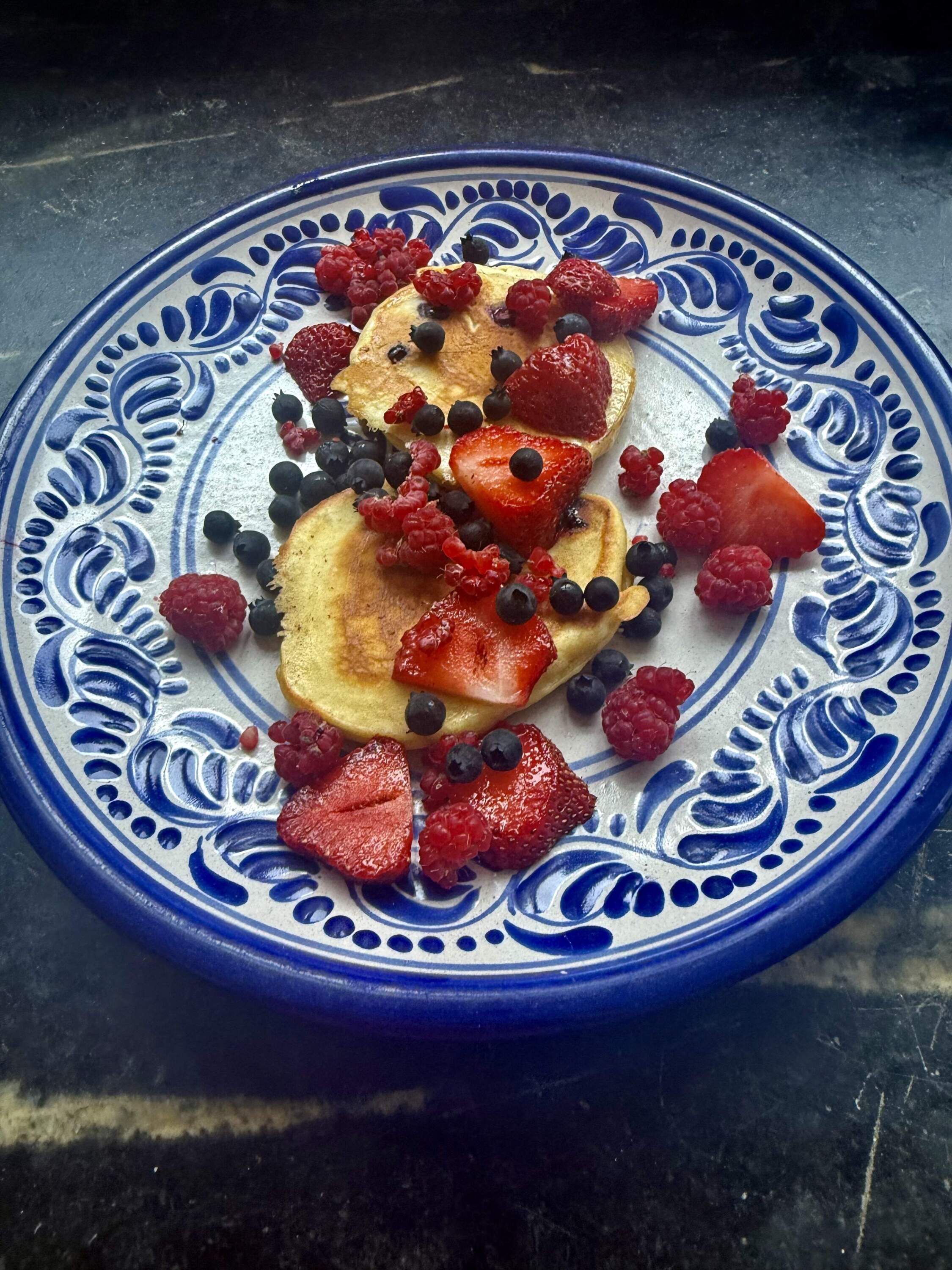 Buttermilk berry pancakes. (Kathy Gunst/Here & Now)