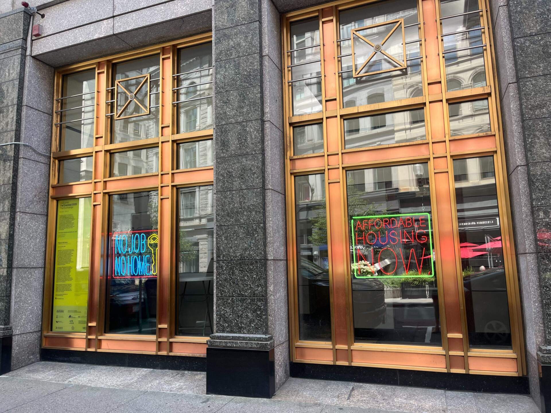 “Cost of Living” by artist Patrick Martinez. (Amelia Mason/WBUR)