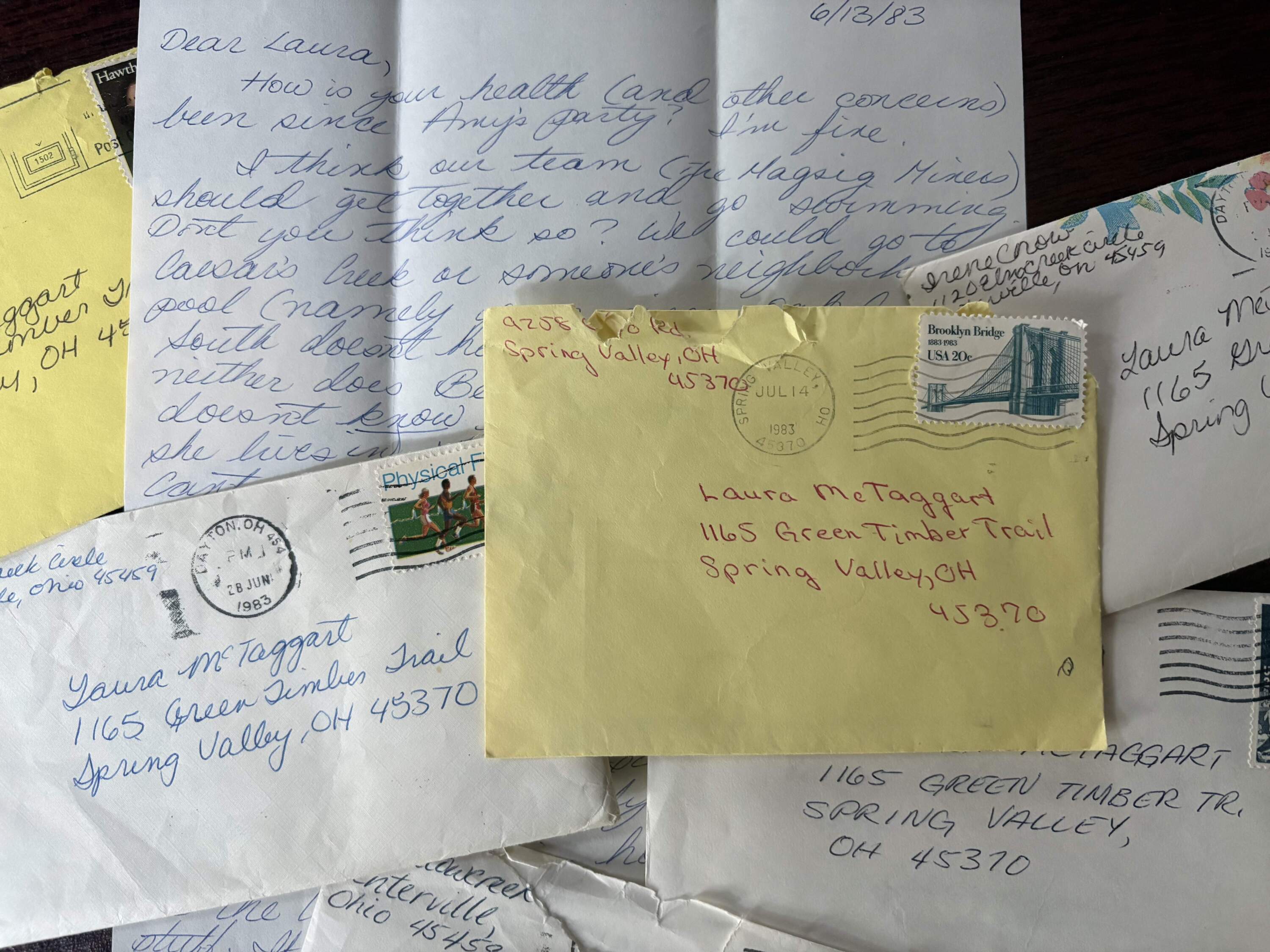 A pile of letters sent to the author by her friends in the 1980s. (Courtesy Laura McTaggart)