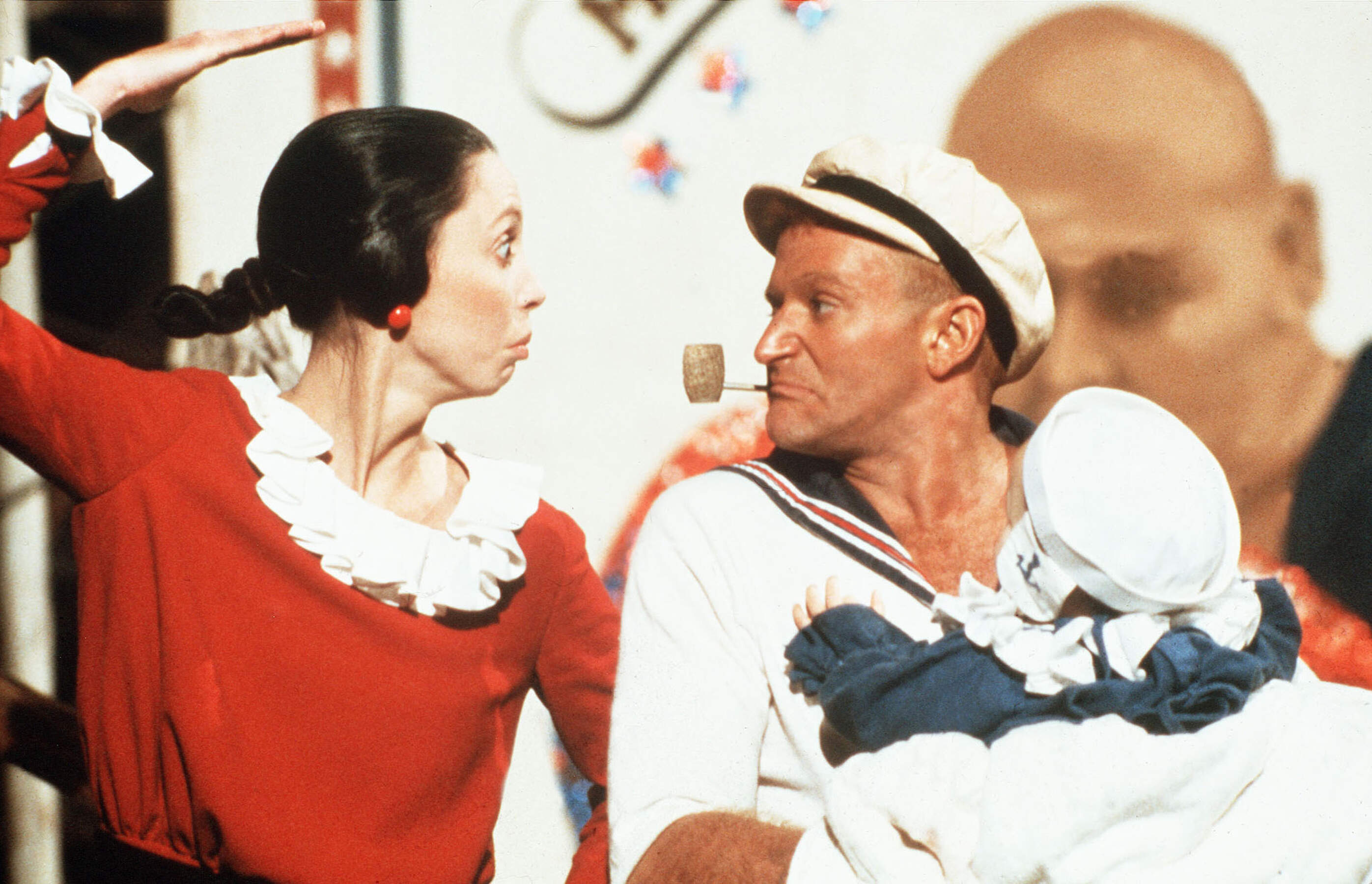 From left, Shelley Duvall and Robin Williams in director Robert Altman's 1980 film "Popeye." (Courtesy Walt Disney/Paramount/The Kobal Collection)