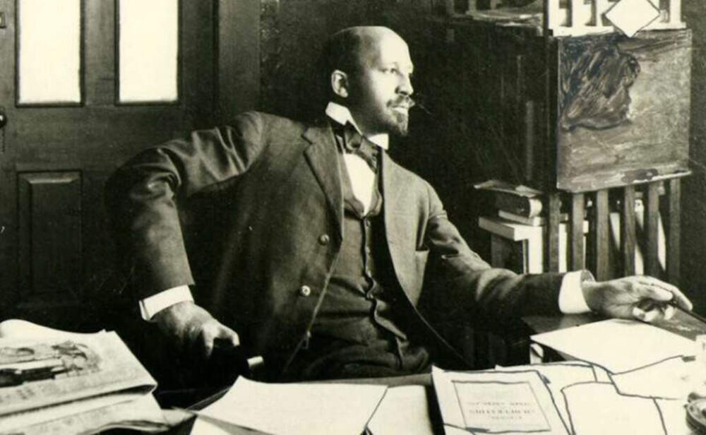 W.E.B. Du Bois seated at his desk in Atlanta, Georgia, in 1909. (Robert S. Cox Special Collections and University Research Center UMass Amherst) 