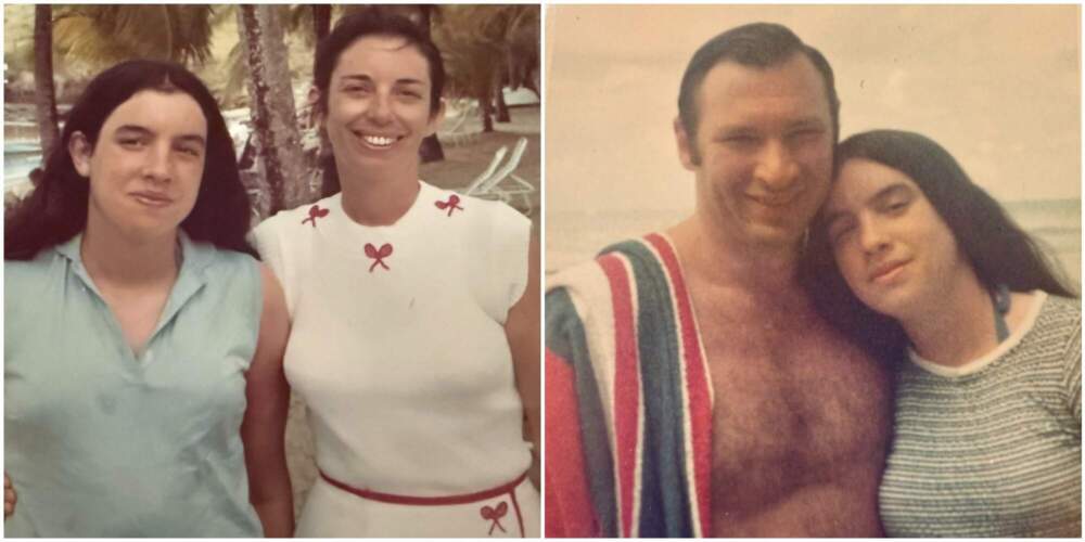 The author, as as a teenager, with her mother, Nanc, dressed in her tennis whites and her father, Lee. (Courtesy Kathy Gunst) 