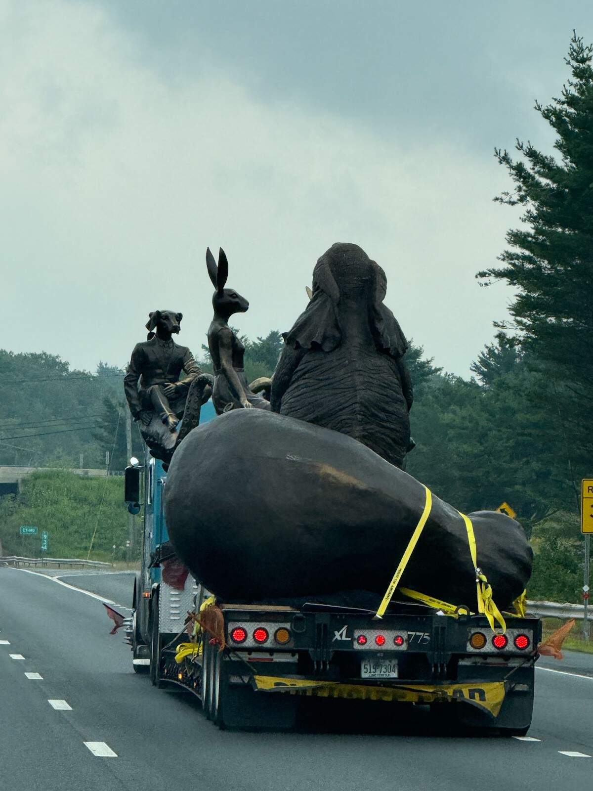 Gillie and Marc's “Wildlife Wonders” in transit to Boston. (Courtesy Navy Yard Garden & Art)