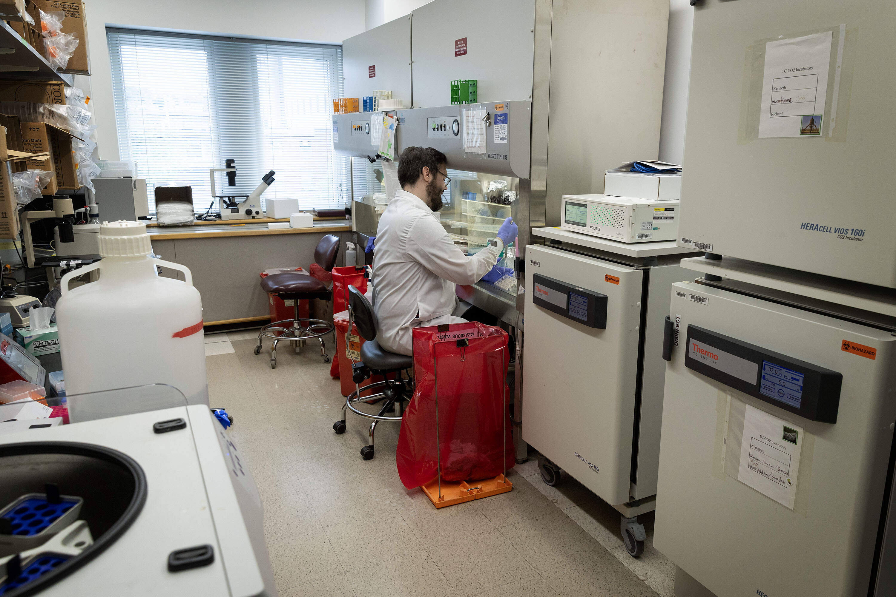 The Brugge Lab at Harvard Medical Faculty. (Robin lubbock / wbur)