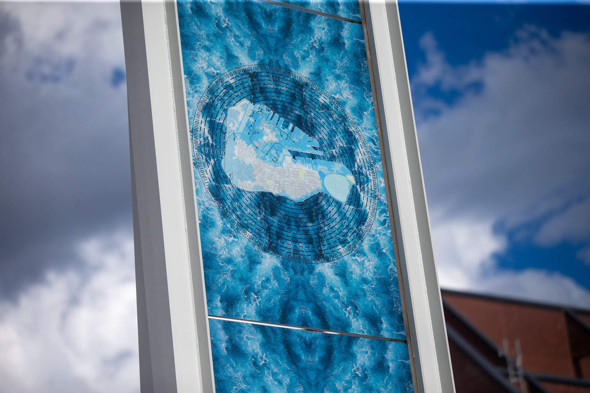 A close up of one of the "Binakol Blessing" light blades. (Jesse Costa/WBUR)