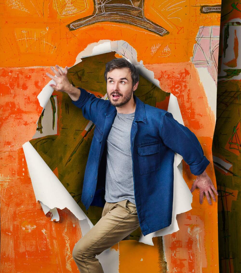 Sam Kissajukian created and will perform in "300 Paintings" at American Repertory Theater. (Courtesy Limor Garfinkle)