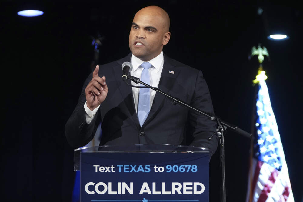 Texas Democratic Senate candidate Rep. Colin Allred, D-Texas, speaks during a watch party on election night, Tuesday, Nov. 5, 2024, in Dallas. (Tony Gutierrez/AP)