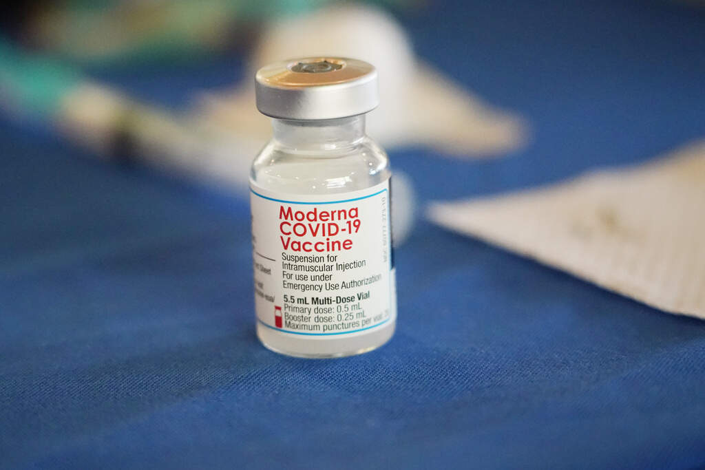 A vial of Moderna COVID-19 vaccine (Rogelio V. Solis/AP)