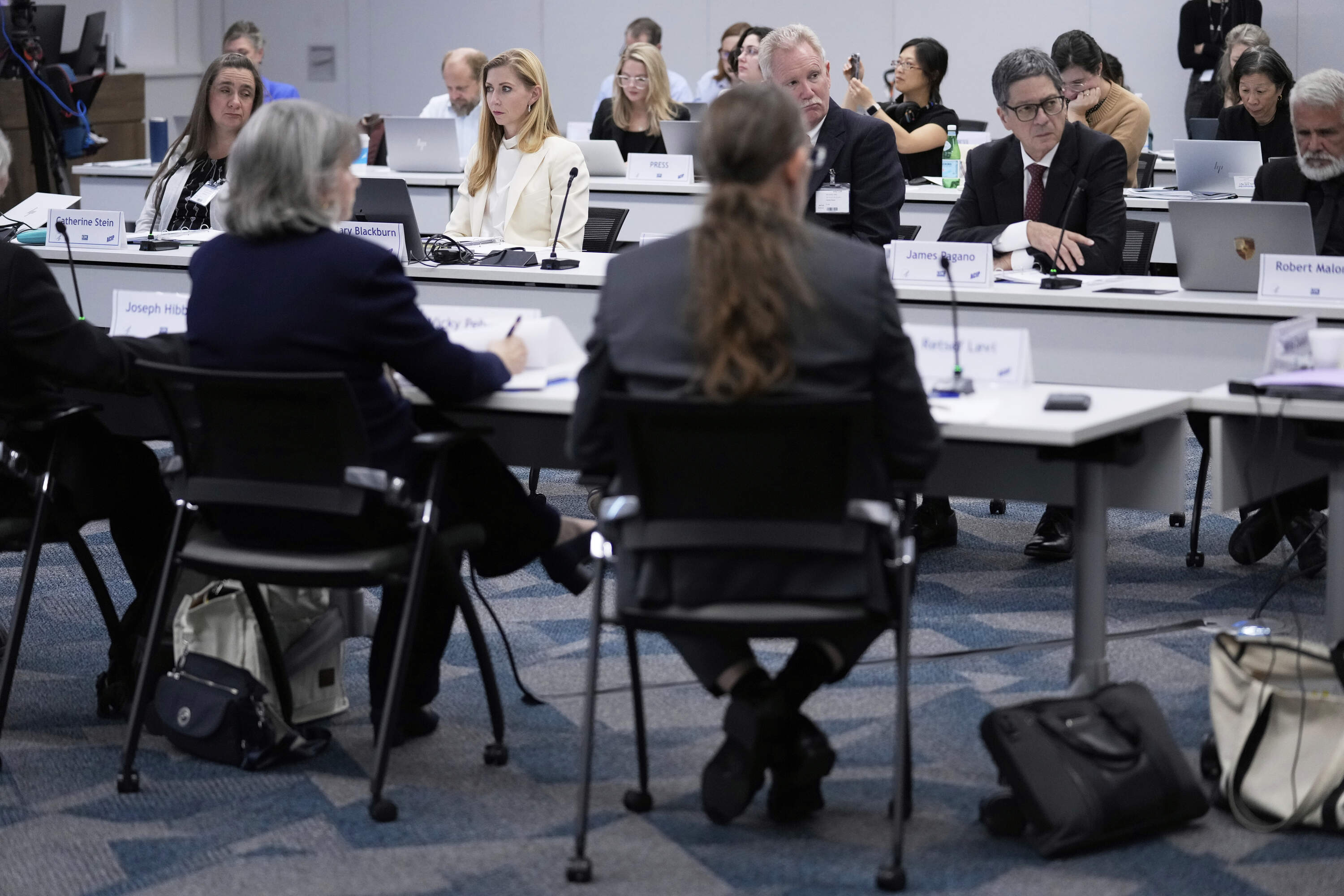 Committee members attend a meeting of the Advisory Committee on Immunization Practices at the CDC on Thursday, Sept. 18, 2025, in Chamblee, Ga. (Brynn Anderson/AP)