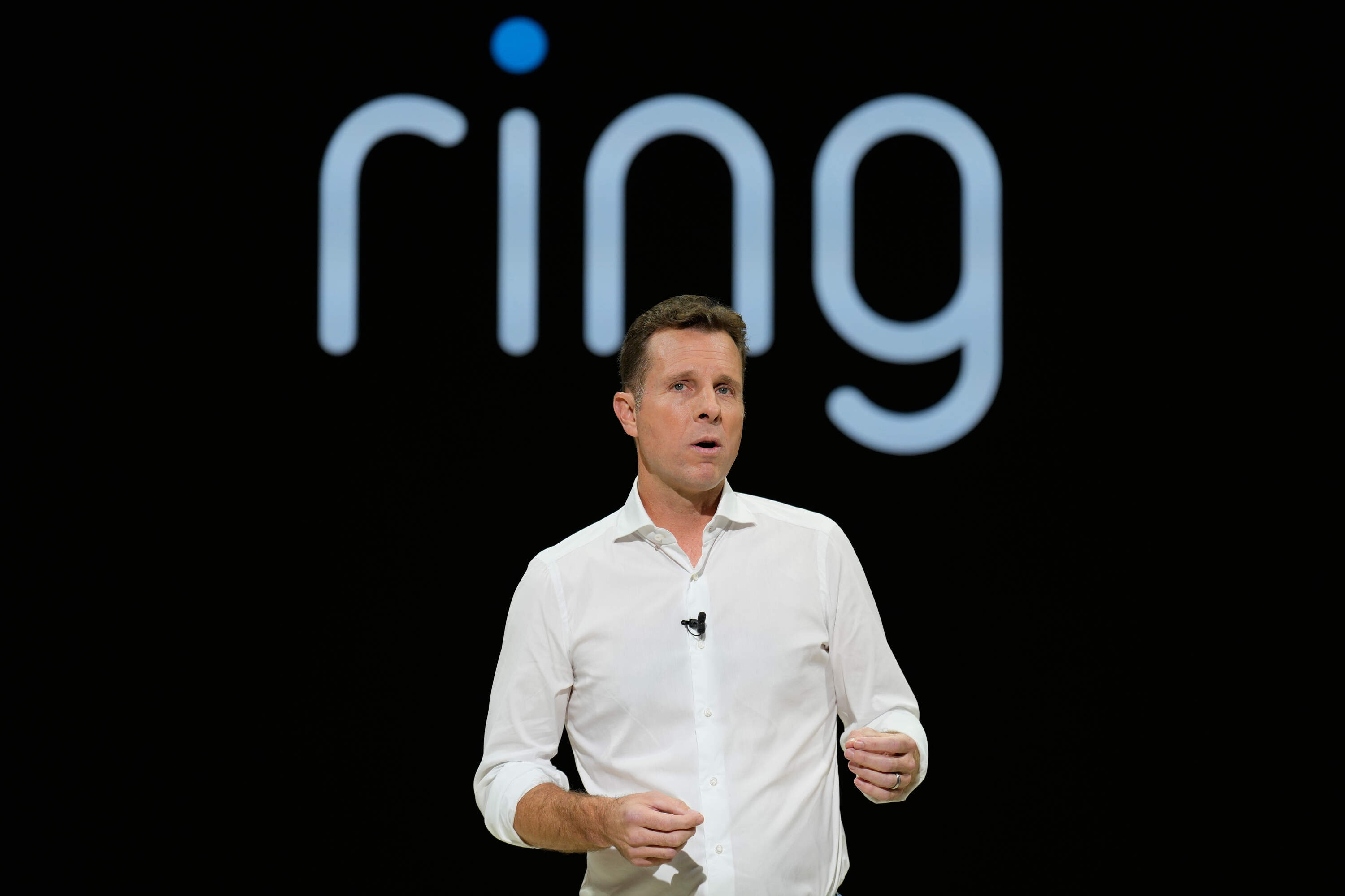 Jamie Siminoff speaks during an Amazon event in New York, Tuesday, Sept. 30, 2025. (Seth Wenig/AP)