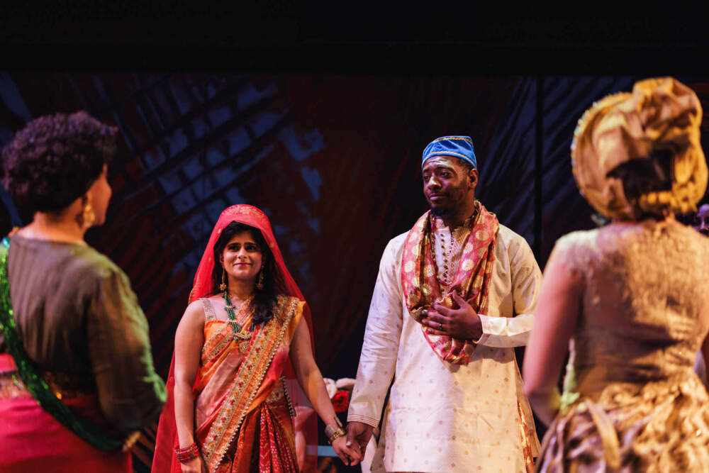From left: Cheryl Singleton, Mahima Saigal, Kadahj Bennett and Salma Qarnain in "The Ceremony." (Courtesy Ken Yotsukura)