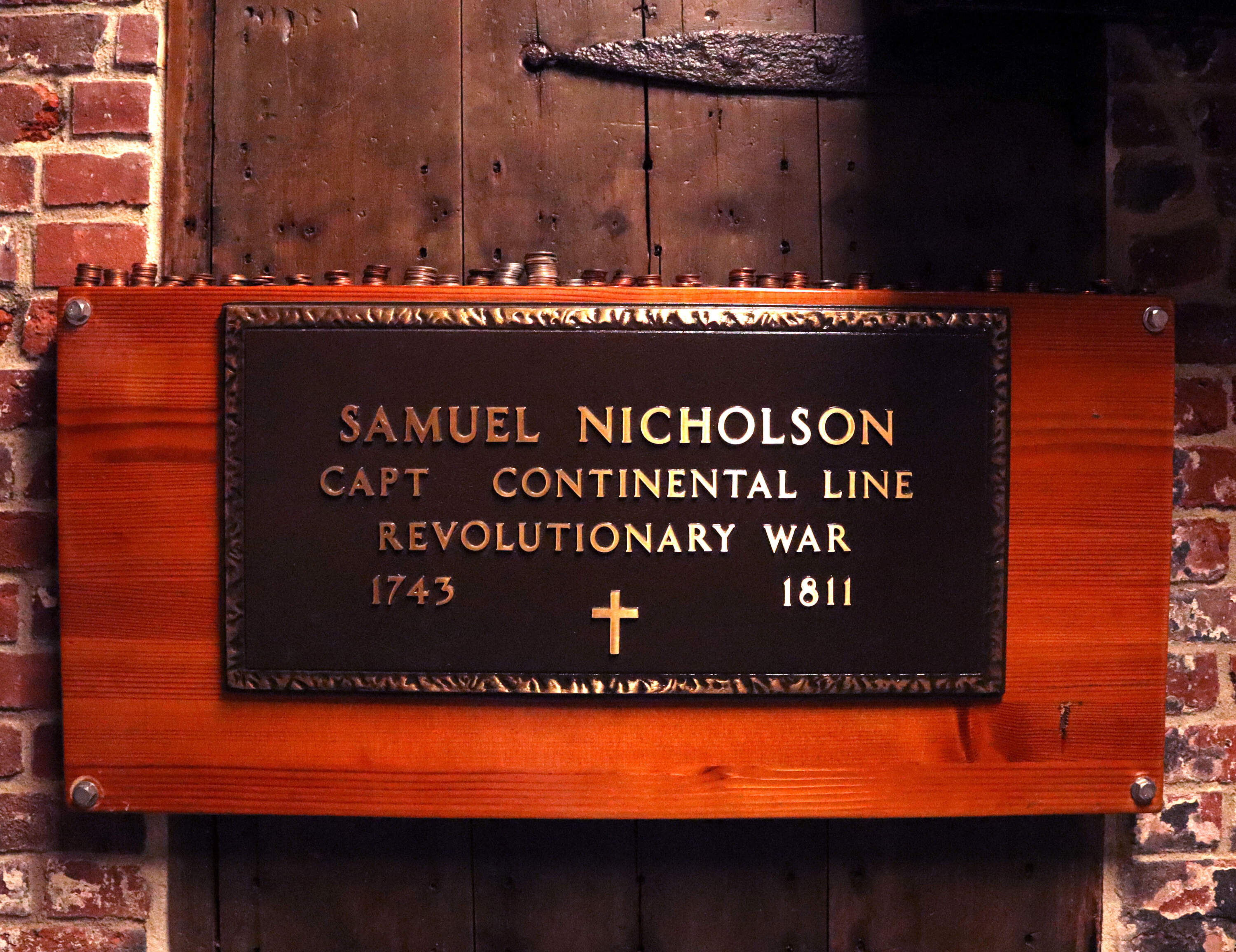 Tomb of Captain Samuel Nicholson of the Continental Navy during the Revolutionary War. (Lily Hansen for WBUR)