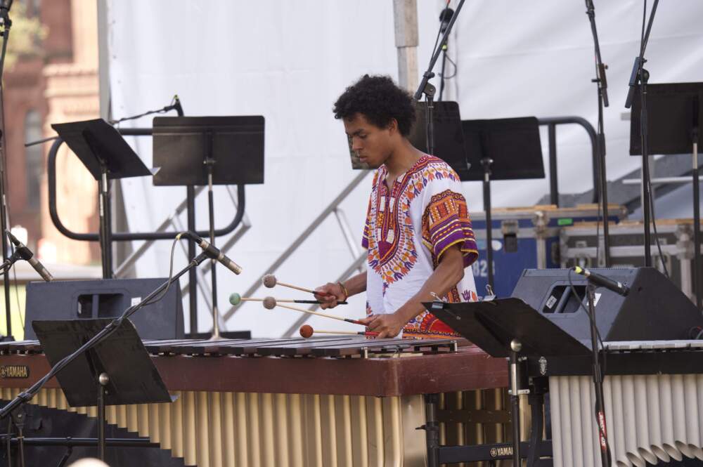 Gabriel Harvey performing at the Smithsonian Folklife Festival in Washington, D.C. last July. (Courtesy of the Alliance of Black Orchestral Percussionists)