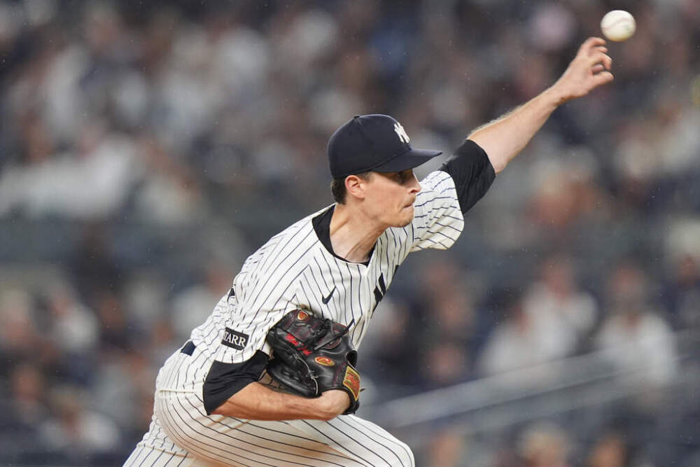 New York Yankees' Max Fried pitches during the first inning of a baseball game against the Chicago White Sox Wednesday, Sept. 24, 2025, in New York. (Frank Franklin II/AP)