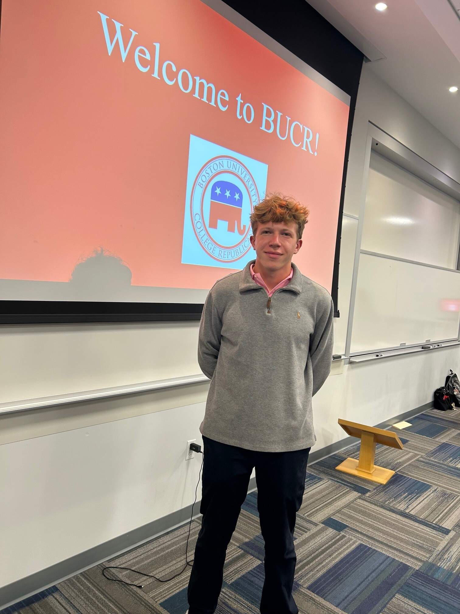 Zac Segal, president of the Boston University College Republicans (Anthony Brooks/WBUR)