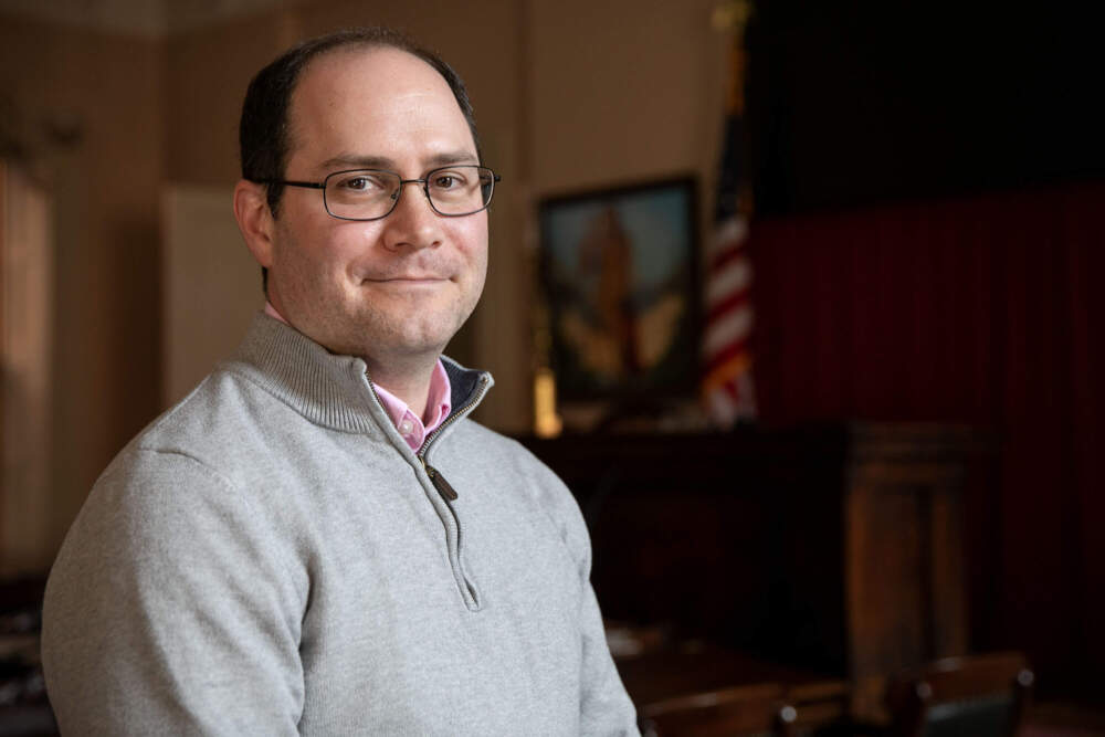 Salem Mayor Dominick Pangallo, at Salem City Hall. (Robin Lubbock/WBUR)