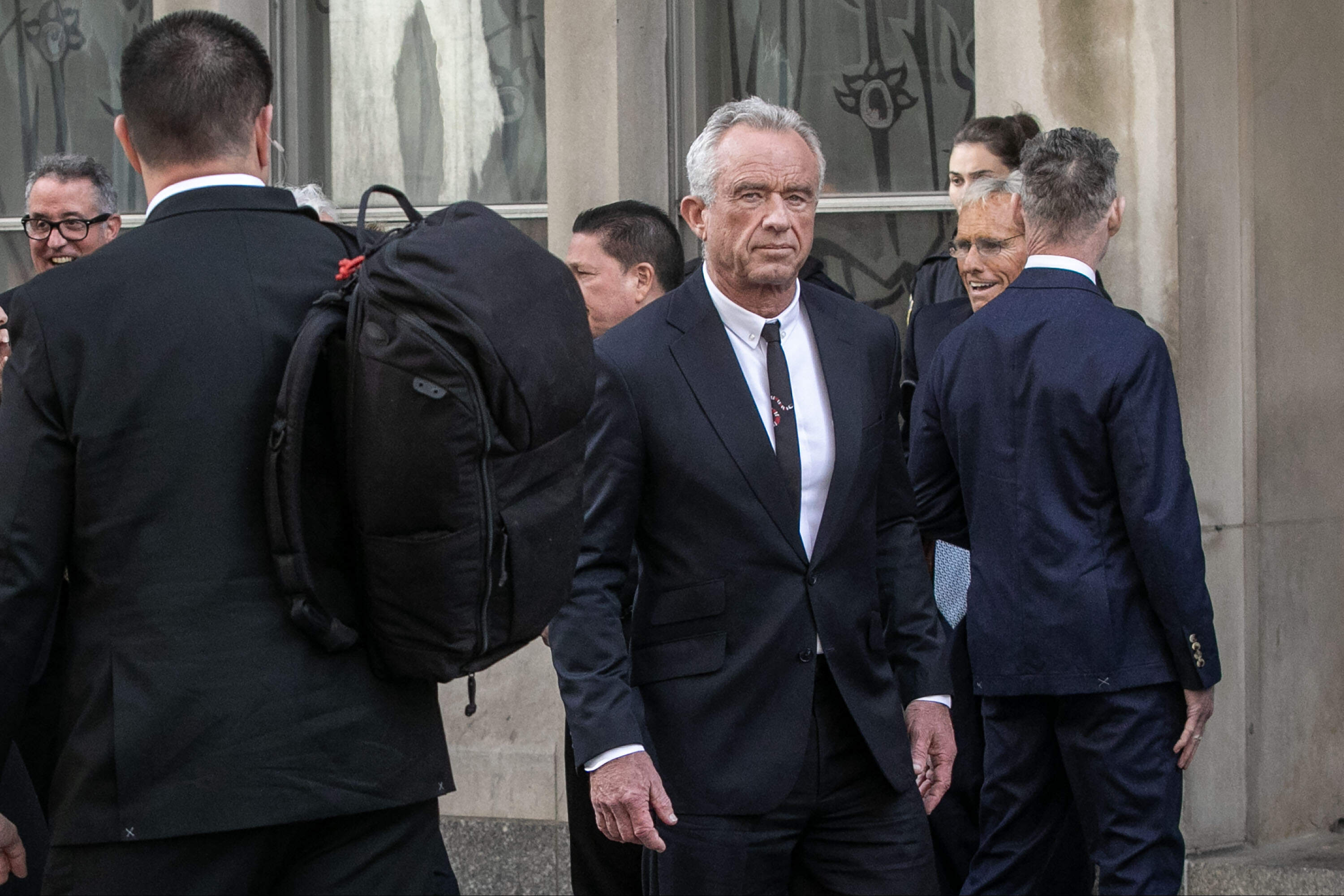 U.S. Health and Human Services Secretary Robert F. Kennedy Jr. at the funeral of Joan Bennett Kennedy at St. Anthony Shrine in Boston. (Robin Lubbock/WBUR)