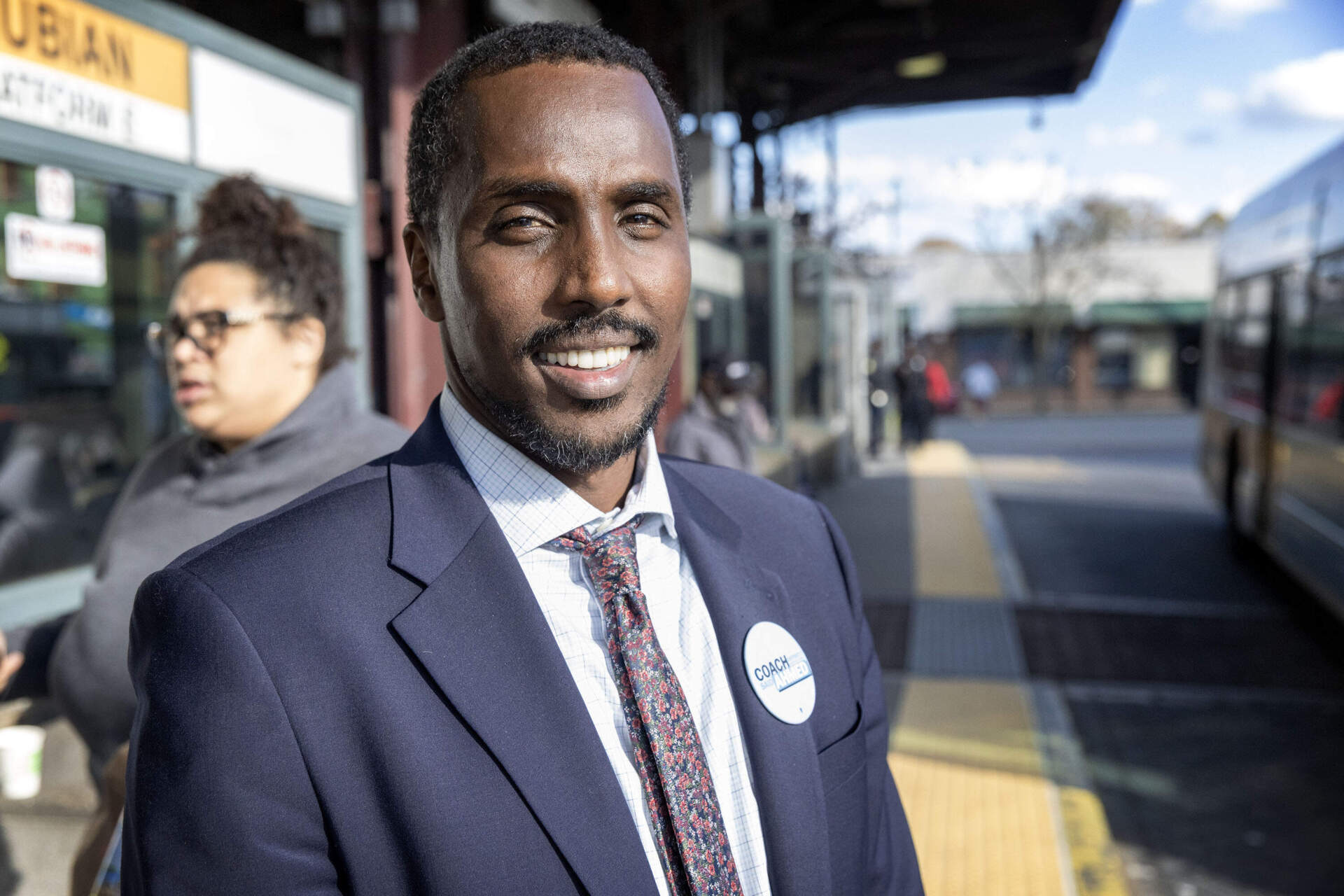 Candidate Said Ahmed at Nubian Station. (Robin Lubbock/WBUR)