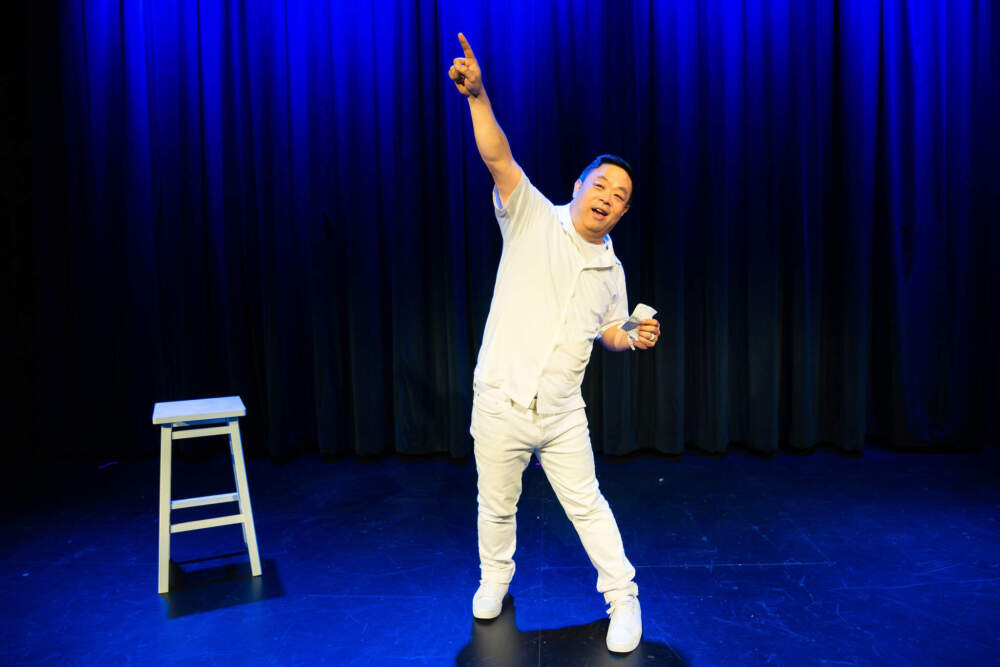 Chris Grace in "Sardines (a comedy about death)" at The Huntington. (Courtesy Annielly Camargo)