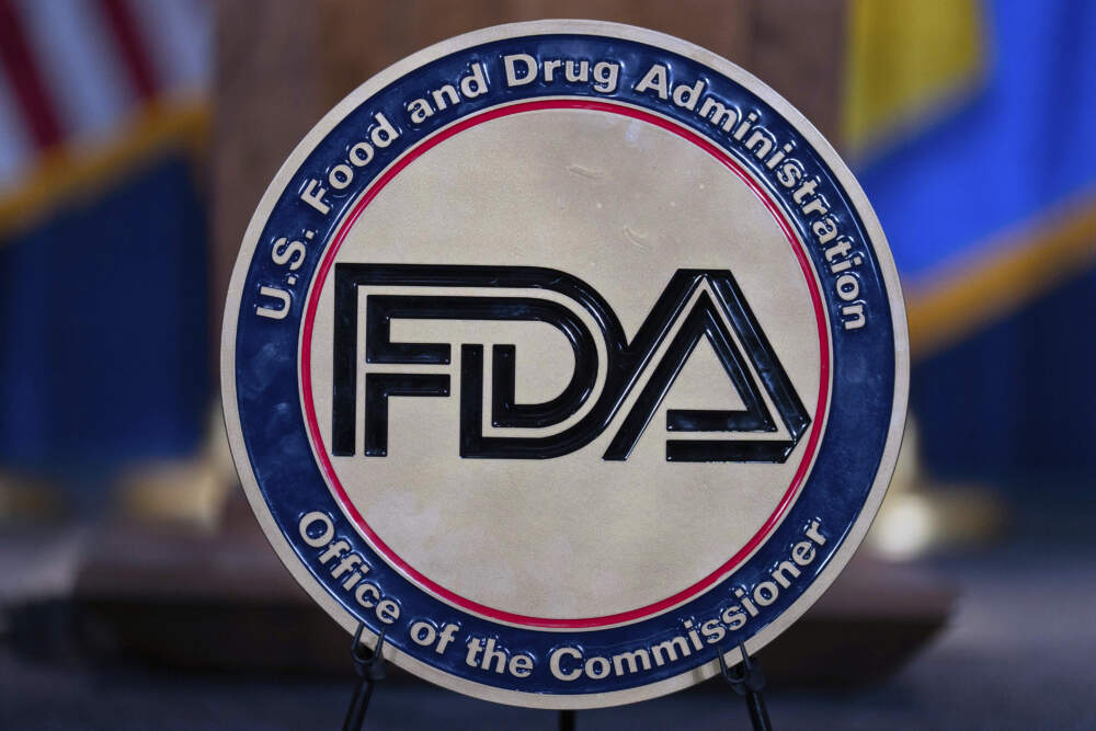 The Food and Drug Administration seal is seen at the Hubert Humphrey Building Auditorium in Washington, April 22, 2025. (Jose Luis Magana/AP)