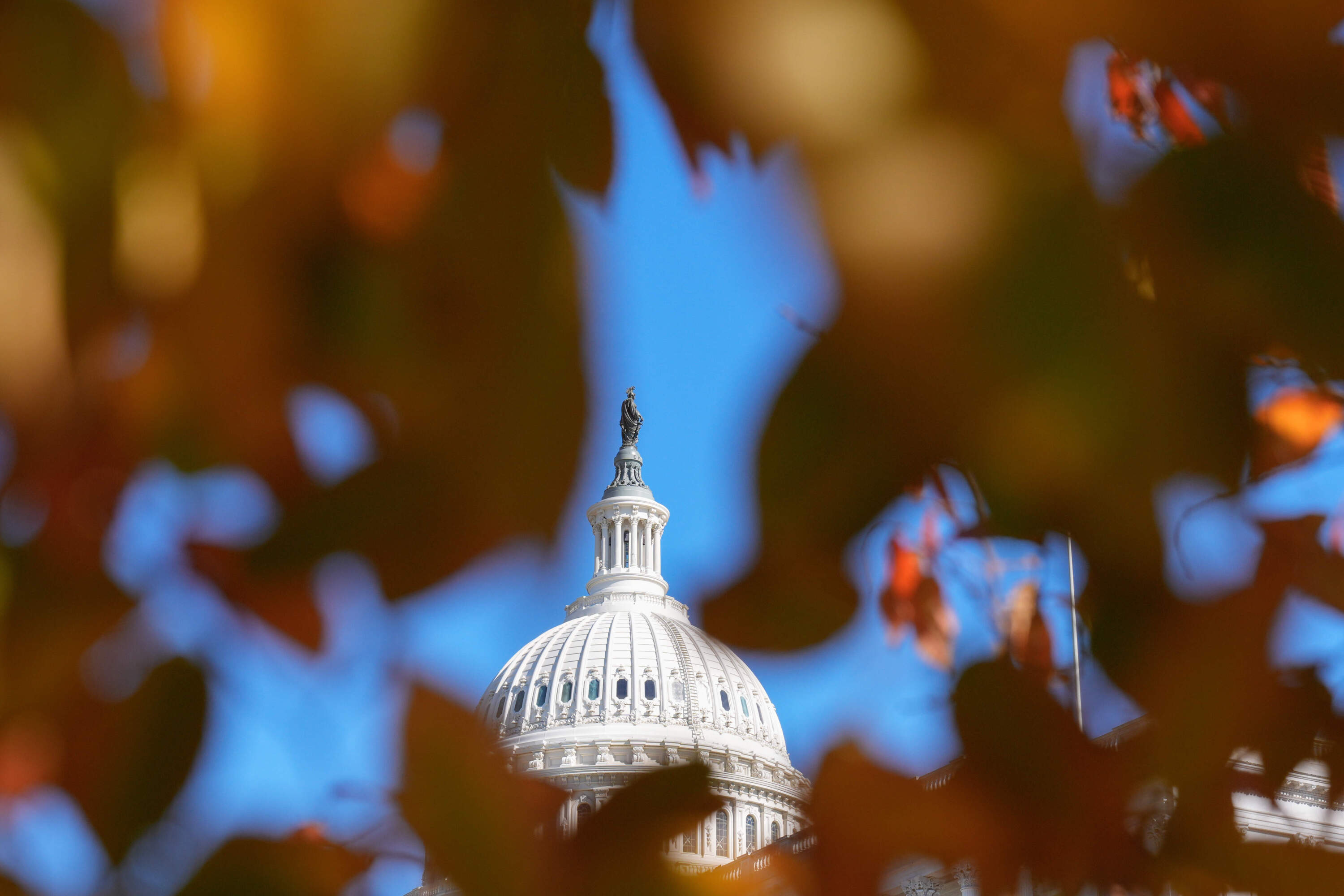 The U.S. Capitol as seen on day 23 of the government shutdown, Oct. 23, 2025, in Washington, D.C. (Mariam Zuhaib/AP)