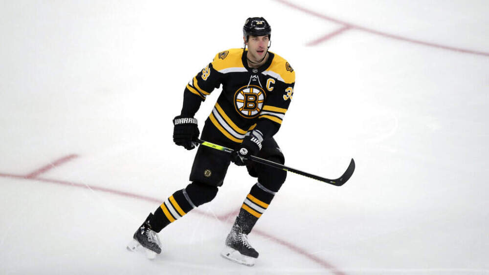 Boston Bruins defenseman Zdeno Chara plays during the first period of an NHL hockey game in Boston, Tuesday, Dec. 17, 2019.(Charles Krupa/AP)