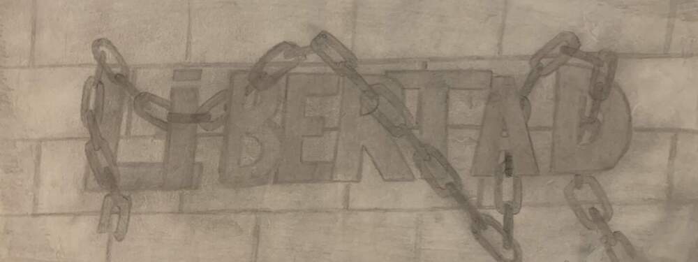 A drawing by the author's cousin, Antonio, during his internment at Guantanamo in 1994. (Courtesy Ana Hebra Flaster)