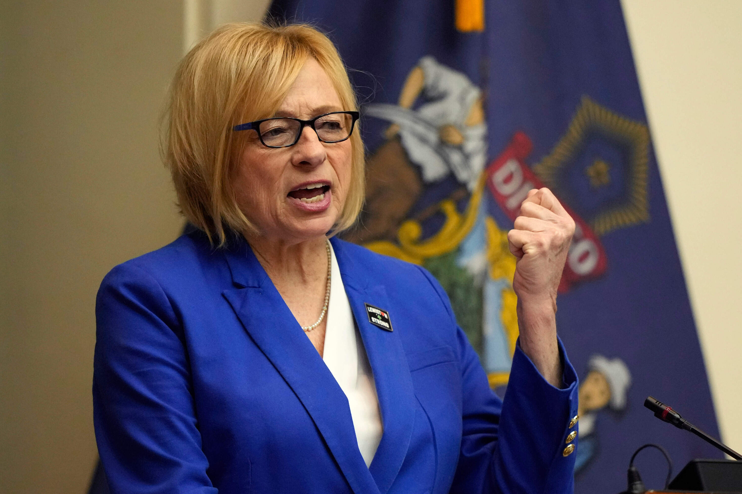 Maine Gov. Janet Mills delivers her State of the State address in 2024.