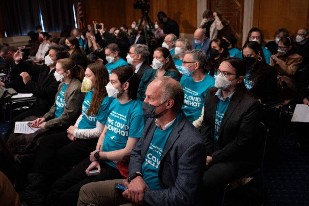 People with symptoms of long Covid sit in the audience as they listen during a Senate Committee on Health, Education, Labor and Pensions hearing titled "Addressing Long COVID: Advancing Research and Improving Patient Care" on Capitol Hill January 18, 2024 in Washington, DC. (Drew Angerer/Getty Images)