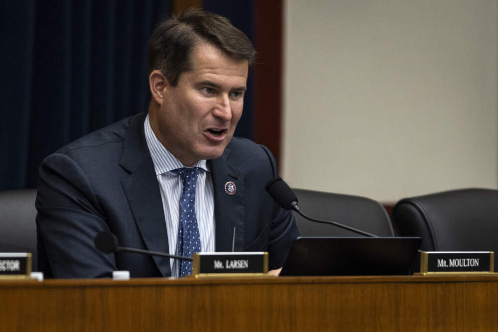 U.S. Rep. Seth Moulton speaks during a House Subcommittee on July 23, 2024 in Washington, D.C. (Samuel Corum/Getty Images)