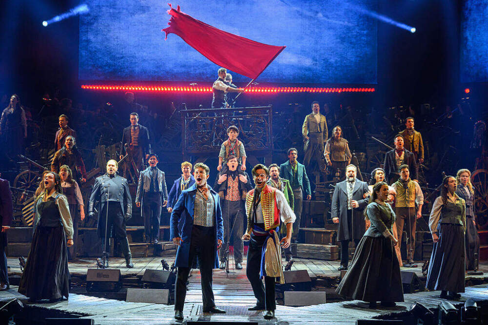 The cast performing during the media call of 'Les Misérables The Arena Spectacular’ at ICC Sydney Theatre on May 01, 2025 in Sydney, Australia. (Photo by James Gourley/Getty Images)