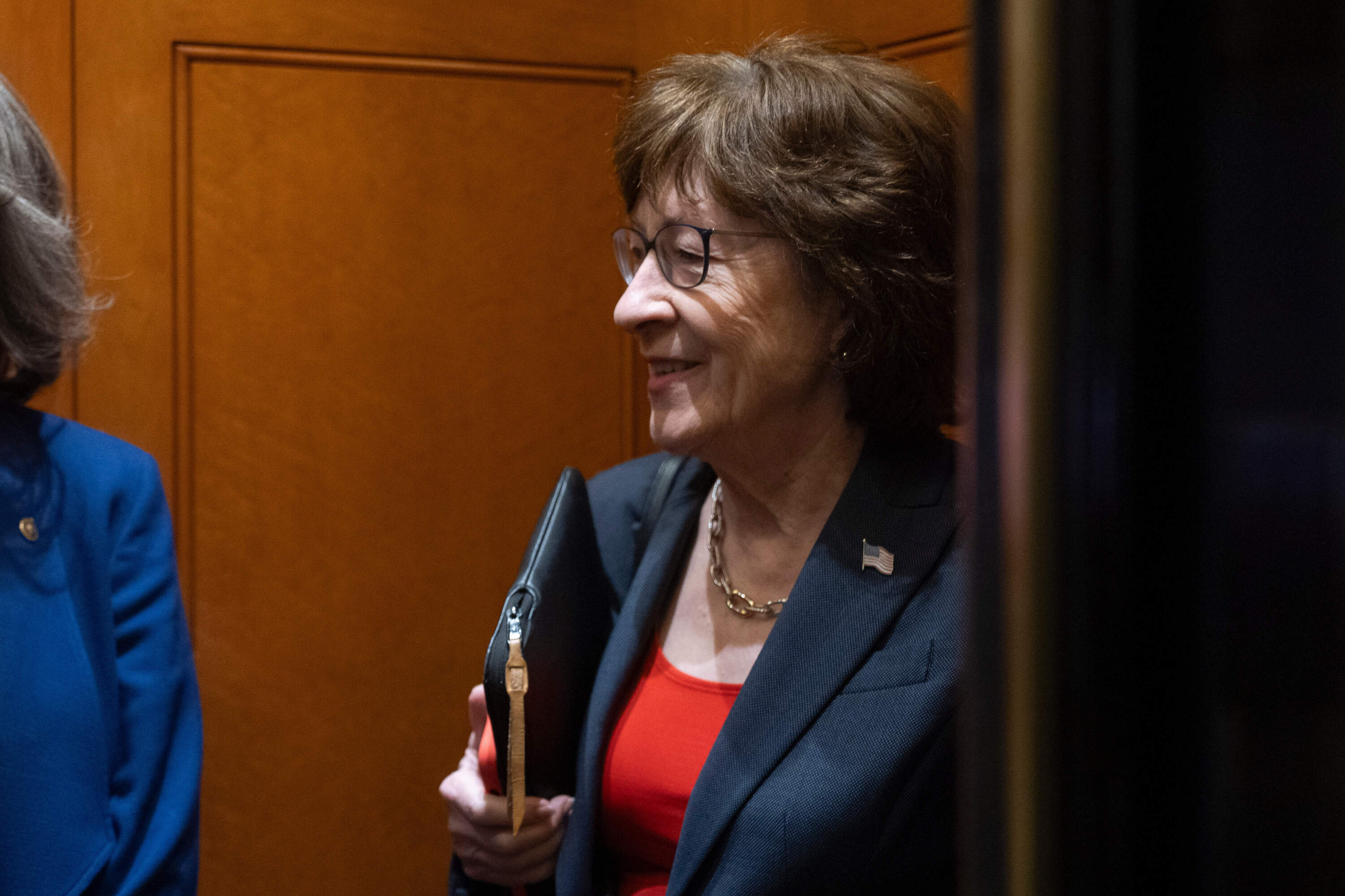 Sen. Susan Collins speaks to reporters at the Capitol, Wednesday, Oct. 1, 2025, in Washington. (Manuel Balce Ceneta/AP)