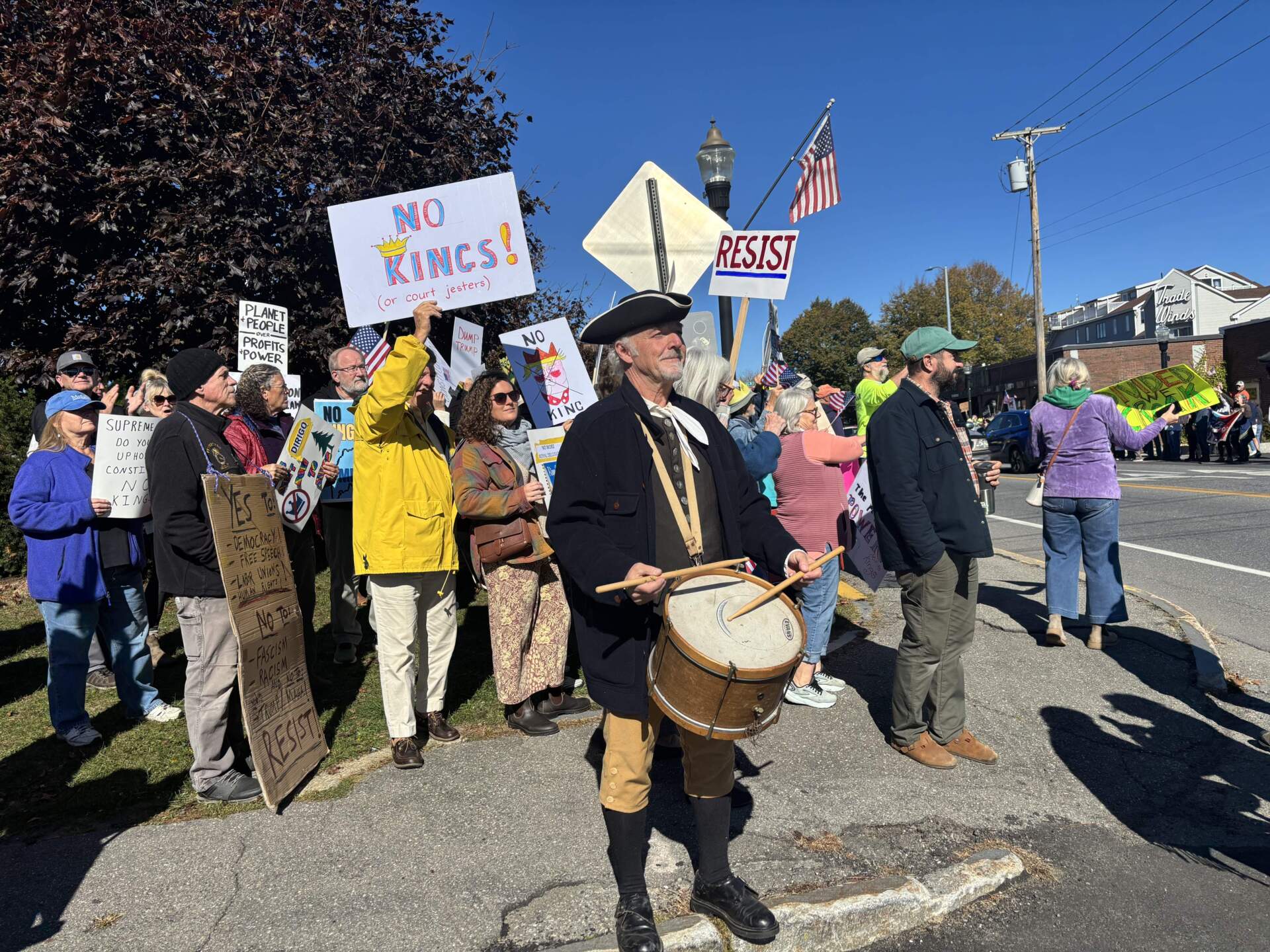 The rally in Rockland, Maine. (Keith Shortall/Maine Public)