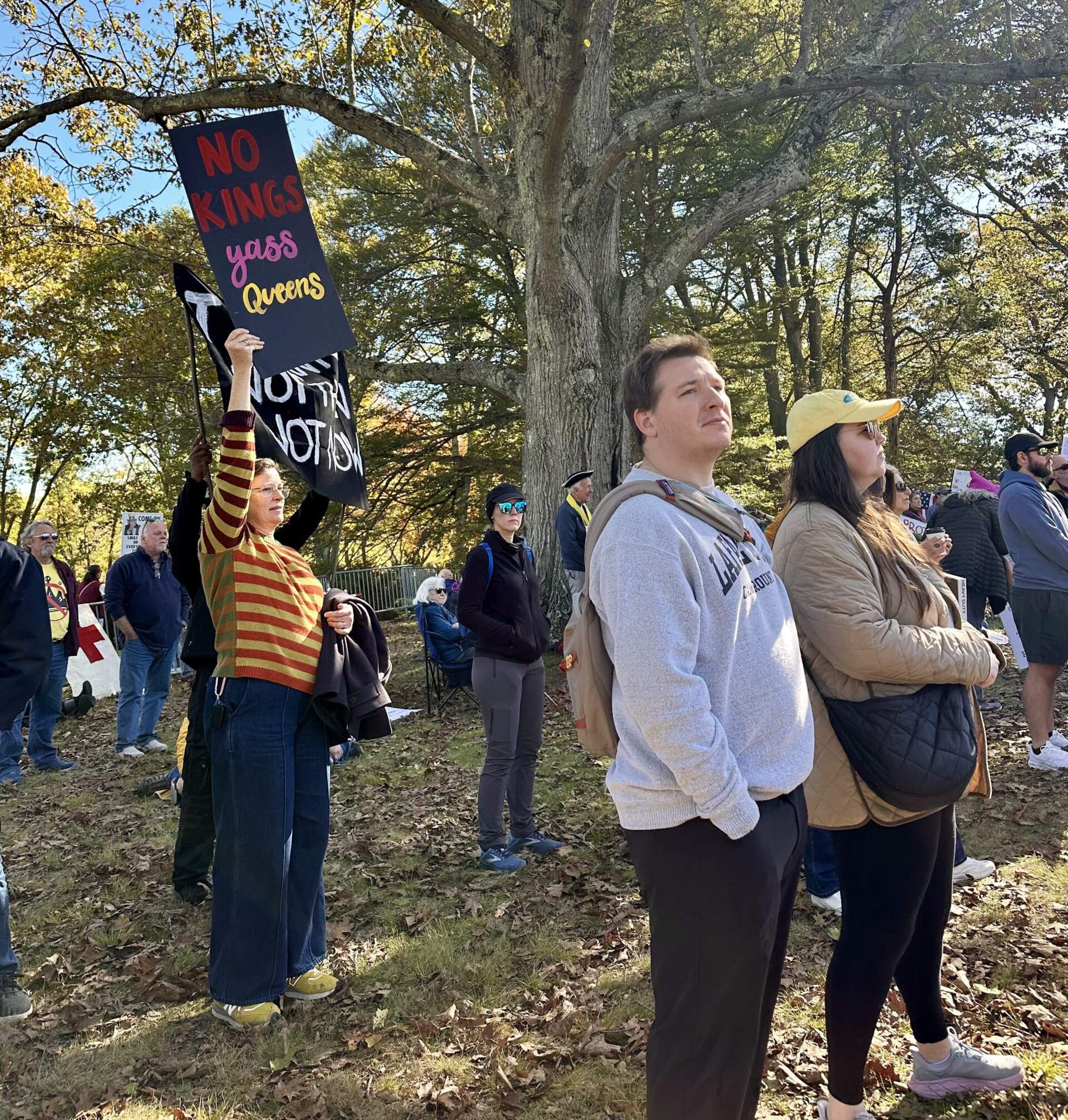 Demonstrators in Concord.(Cloe Axelson/WBUR)