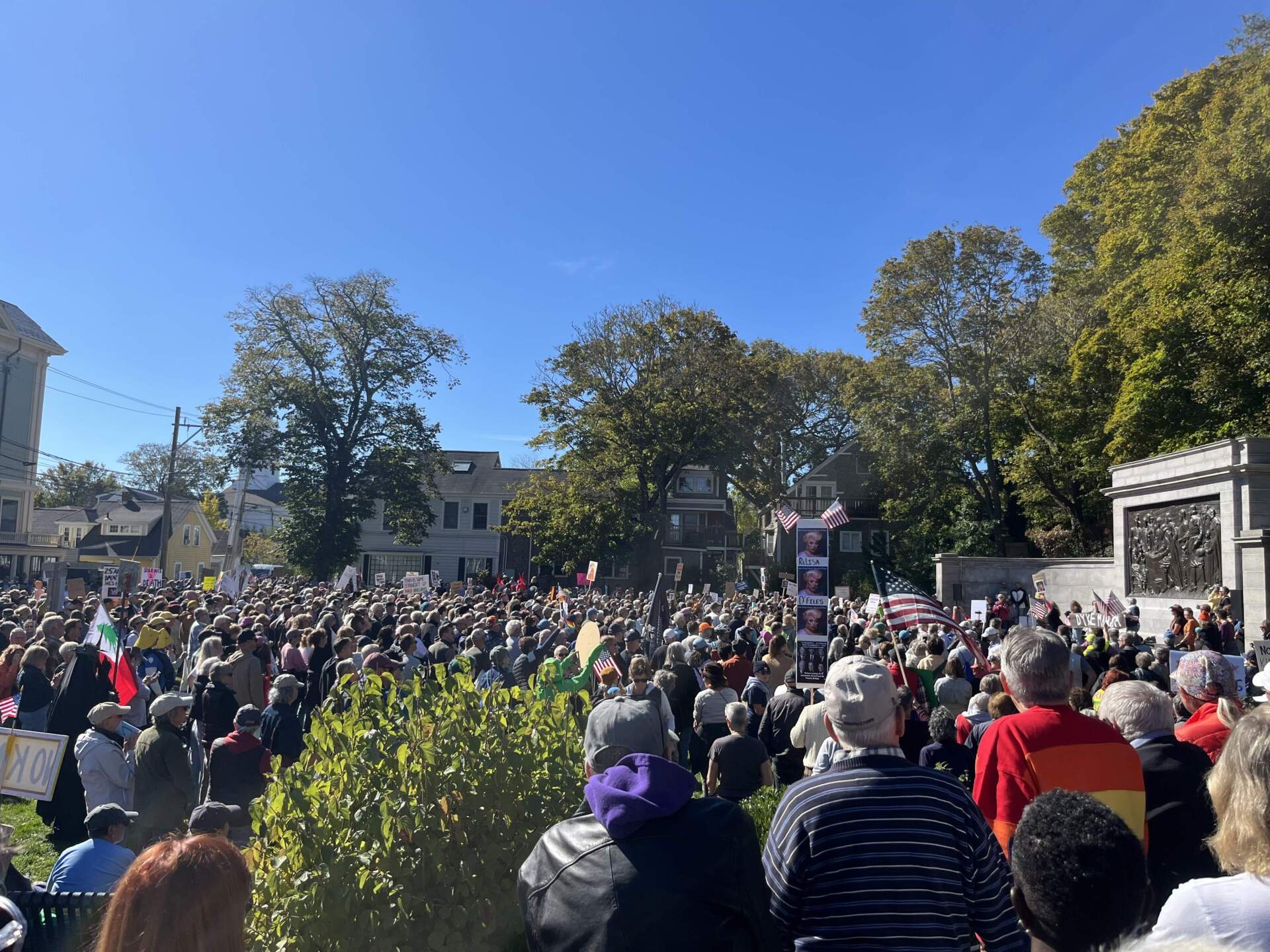 The rally in Provincetown. (Beth Healy/WBUR)