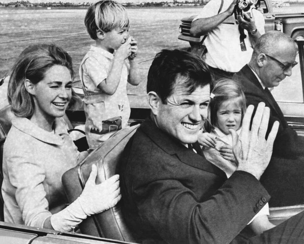 Then-Sen. Edward Kennedy and wife Joan Kennedy leave West Palm Beach airport. (AP Photo, file)