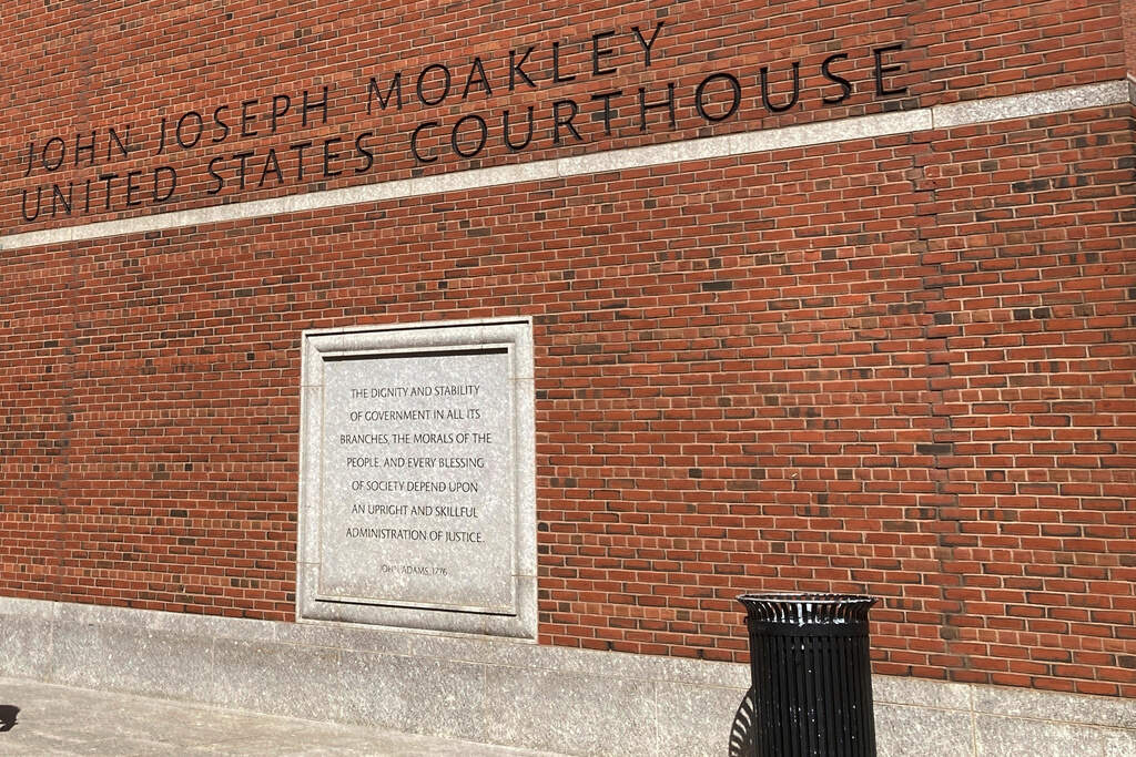 The John Joseph Moakley Federal Courthouse is shown Sept. 27, 2024 in Boston. (Steve LeBlanc/AP)