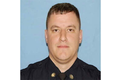 This photo provided by the Stoughton, Mass., Police Department shows Matthew Farwell, a former police officer.(Stoughton Police Department via AP)