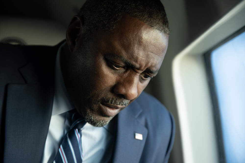 Idris Elba in "A House of Dynamite." (Courtesy Eros Hoagland/Netflix)