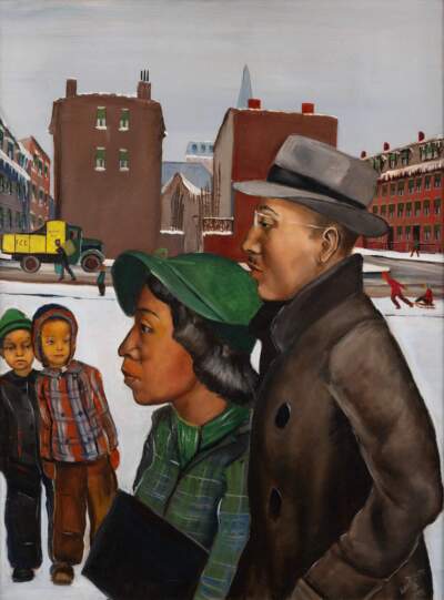 "Harriet and Leon" painted by Crite in 1941. (Courtesy Boston Athenaeum and the Allan Rohan Crite Research Institute and Library)