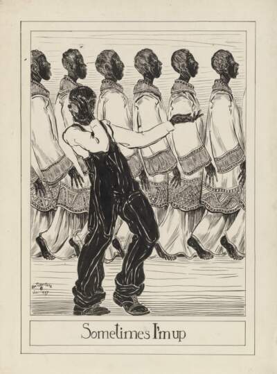 Crite illustrated "Sometimes I'm up" for a book of spirituals. (Courtesy of the Allan Rohan Crite Research Institute and Library)