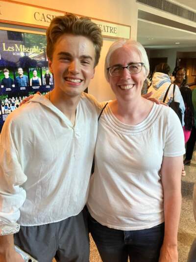 "The author and her student, Miles, after the performance of "Les Misérables: School Edition" in Massachusetts, 2025. (Courtesy Karen Wilfrid)