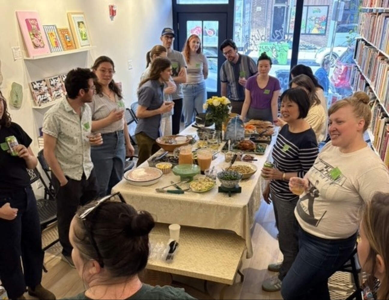 Catie Ganor's potluck from her cookbook club that she hosts through her cookbook store Binding Agents in Philadelphia. (Courtesy Catie Gainor)